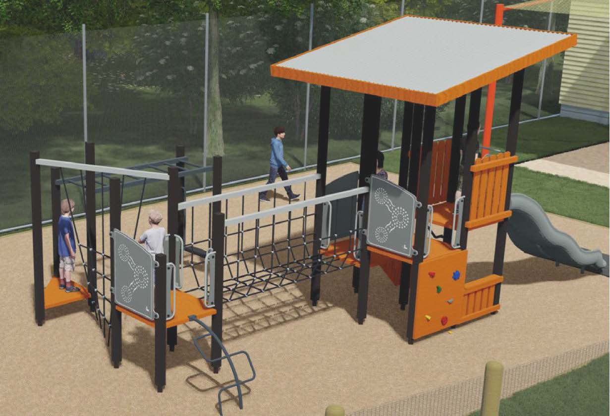 Example of play equipment that may be featured at the new Playground